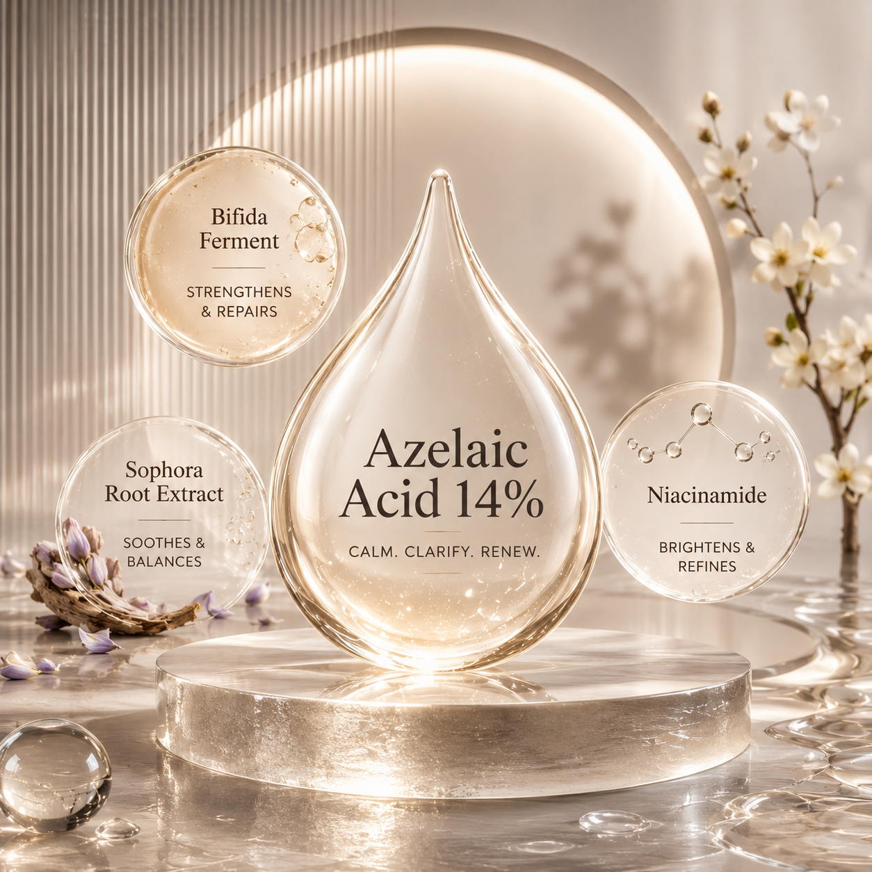 science visualization of 14% azelaic acid